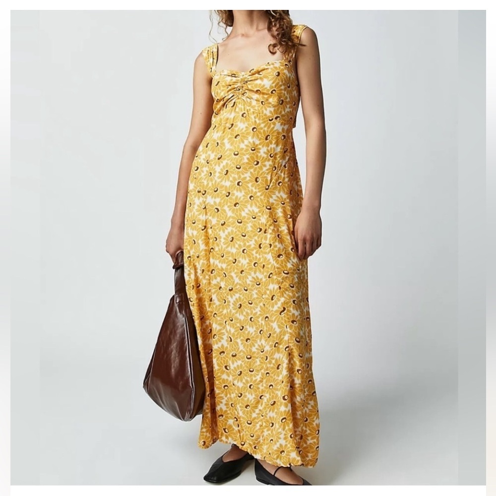 Rosalee Maxi dress Free people daisy floral L revolve spring  boho cutout $158